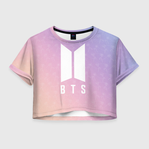 Женская футболка Crop-top 3D BTS LY, цвет 3D печать