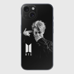 Чехол для iPhone 15 силиконовый с защитой камеры BTS rap monster БТС