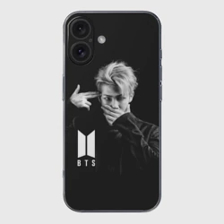 Чехол для iPhone 16 силиконовый с защитой камеры BTS rap monster БТС