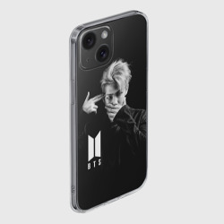 Чехол для iPhone 15 силиконовый с защитой камеры BTS rap monster БТС - фото 2