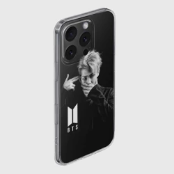 Чехол для iPhone 16 Pro Max силиконовый с защитой камеры BTS rap monster БТС - фото 2