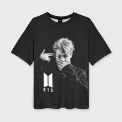 Женская футболка oversize 3D BTS rap monster БТС