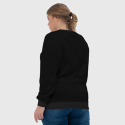 Свитшот с принтом Дэвид Боуи для женщины, вид на модели сзади №3. Цвет основы: черный