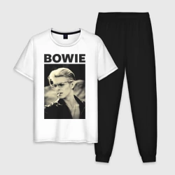 Мужская пижама с белой футболкой хлопок Дэвид Боуи