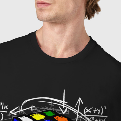 Мужская футболка хлопок Кубик Рубика, цвет черный - фото 6