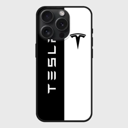 Чехол силиконовый для Apple iPhone 15 Pro Мax матовый Tesla