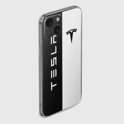 Чехол для iPhone 15 силиконовый с защитой камеры Tesla - фото 2