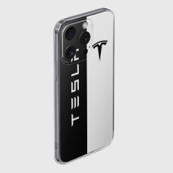 Чехол для iPhone 15 Pro силиконовый с защитой камеры Tesla - фото 2