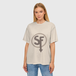 Женская футболка oversize 3D Ларри Sanity`s fall Sally face - фото 2