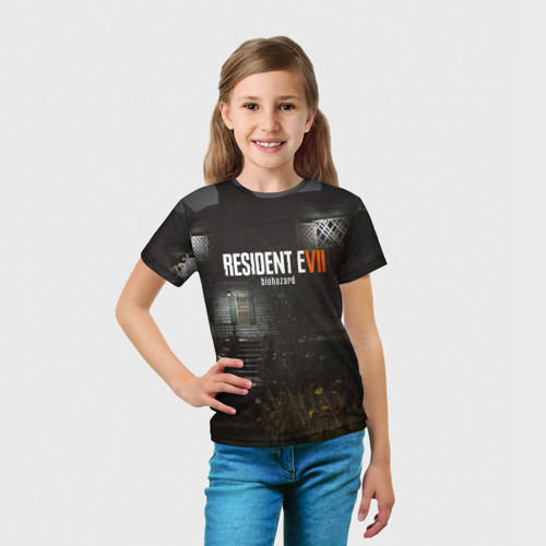 Детская футболка 3D с принтом RESIDENT EVIL 7, вид сбоку #3
