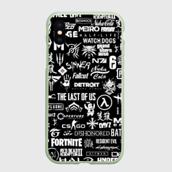 Чехол для iPhone XS Max матовый Логотипы игр