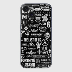 Чехол для iPhone 15 силиконовый с защитой камеры Логотипы игр