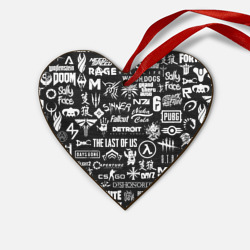 Деревянная игрушка Сердце Логотипы игр