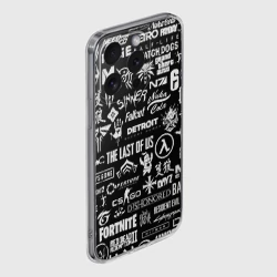 Чехол для iPhone 15 Pro Max силиконовый с защитой камеры Логотипы игр - фото 2