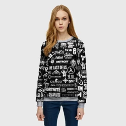 Женский свитшот 3D Логотипы игр - фото 2