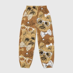 Женские джоггеры оверсайз 3D I love my Yorkie