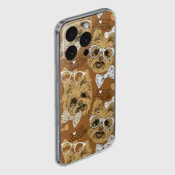 Чехол для iPhone 16 Pro силиконовый с защитой камеры I love my Yorkie - фото 2