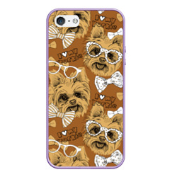 Чехол для iPhone 5/5S матовый I love my Yorkie