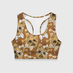 Женский спортивный топ 3D I love my Yorkie