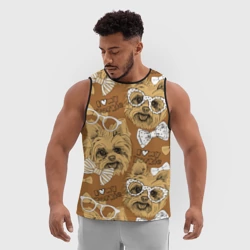 Мужская спортивная майка 3D I love my Yorkie - фото 2