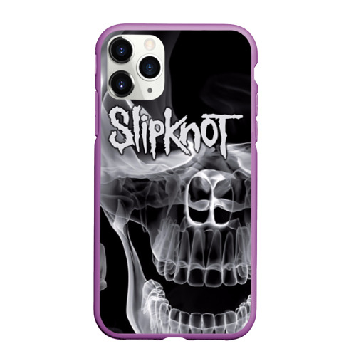 Чехол для iPhone 11 Pro Max матовый Slipknot, цвет фиолетовый