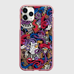 Чехол для iPhone 11 Pro Max матовый Music collage