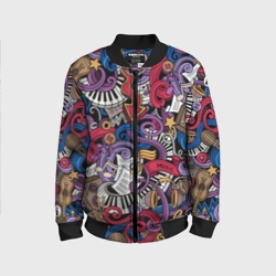 Детский бомбер 3D Music collage