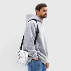 Сумка через плечо 3D Белый бегемот моряк - фото 2