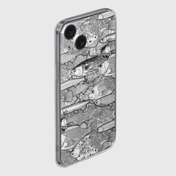 Чехол для iPhone 15 силиконовый с защитой камеры Рыбы графика - фото 2