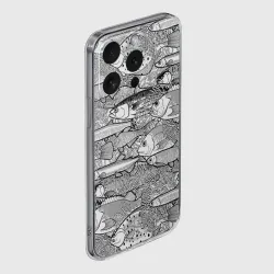 Чехол для iPhone 15 Pro силиконовый с защитой камеры Рыбы графика - фото 2