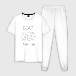 Мужская пижама хлопок Внутри медведь
