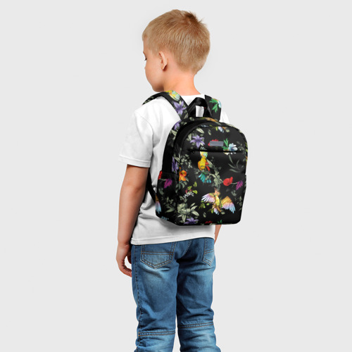 Детский рюкзак 3D с принтом Попугаи, фото на моделе #1
