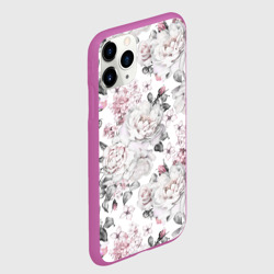 Чехол для iPhone 11 Pro матовый Белые розы - розовые цветочки - фото 2