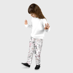 Детские брюки 3D Белые розы - розовые цветочки - фото 2