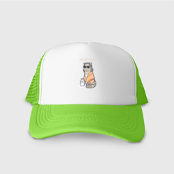 Кепка тракер с сеткой Big Meowski - Лебовски мем кот с молоком