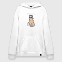 Худи SuperOversize хлопок Big Meowski - Лебовски мем кот с молоком