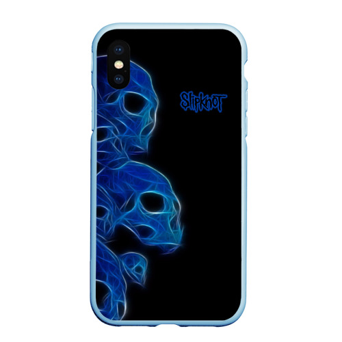 Чехол для iPhone XS Max матовый Slipknot, цвет голубой