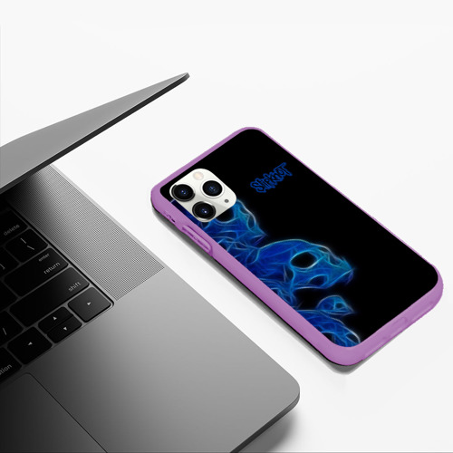 Чехол для iPhone 11 Pro Max матовый Slipknot, цвет фиолетовый - фото 5