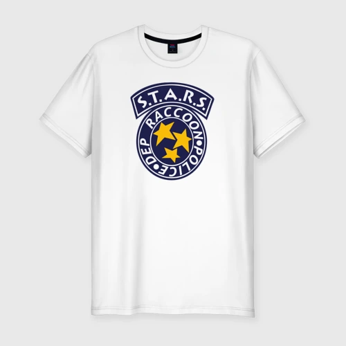 Мужская футболка хлопок Slim S.t.a.r.s. Raccoon city
