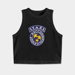 Женская укороченная майка-топ хлопок S.t.a.r.s. Raccoon city