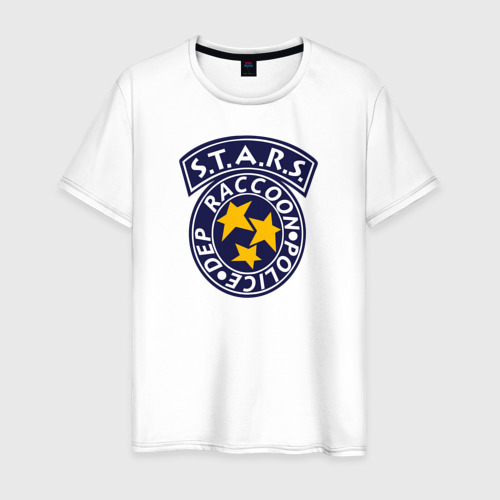 Мужская футболка хлопок S.t.a.r.s. Raccoon city, цвет белый