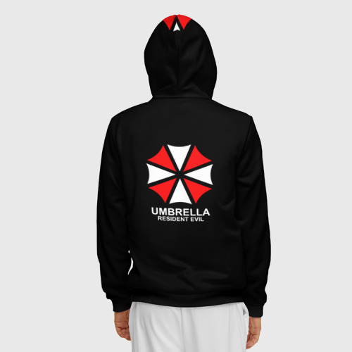 Мужская толстовка 3D на молнии Umbrella Corp на спине Обитель зла, цвет черный - фото 4