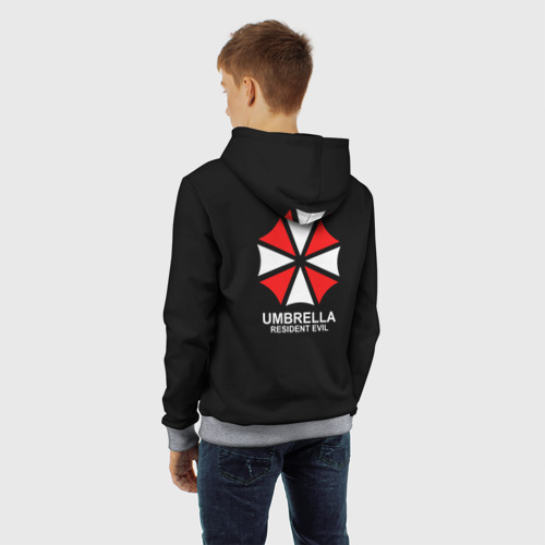 Детская толстовка 3D Umbrella Corp на спине Обитель зла, цвет меланж - фото 7