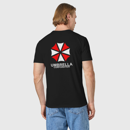 Мужская футболка хлопок UMBRELLA CORP (НА СПИНЕ), цвет черный - фото 4