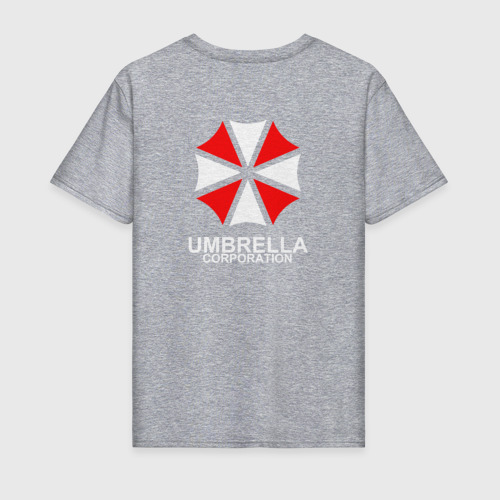 Мужская футболка хлопок UMBRELLA CORP (НА СПИНЕ), цвет меланж - фото 2