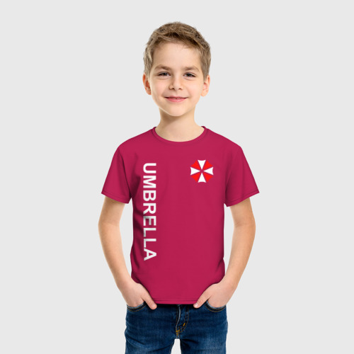 Детская футболка хлопок Umbrella Corp, цвет маджента - фото 3
