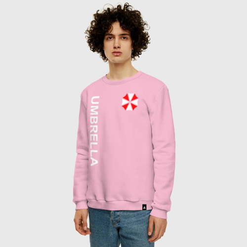 Мужской свитшот хлопок Umbrella Corp, цвет светло-розовый - фото 3