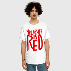 Мужская футболка хлопок Oversize Manchester is Red - фото 2