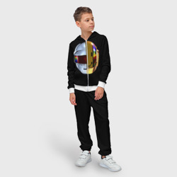 Костюм с принтом Daft Punk для ребенка, вид на модели спереди №2. Цвет основы: белый