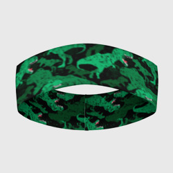 Повязка на голову 3D Зелёные тираннозавры - камуфляж